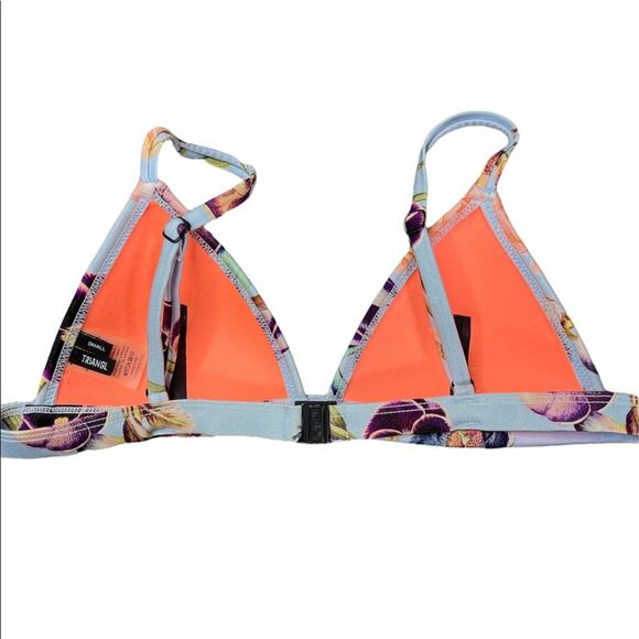 Triangl Light Blue Orange Purple Multicolor Lightly Padded Bikini Top Size Small - Picture 4 of 7